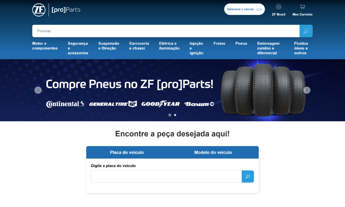Busque a peça certa digitando a placa do veículo